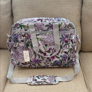 Vera Bradley lighten up weekender travel bag Floral - Purple and Gray #20